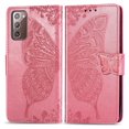thumbnail image 1 of Allytech Galaxy Note 20 Case, Shockproof PU Leather Retro 3D Big Butterfly Embossed Wallet Flip Case Magnetic Stand with Card Slot Folio Cover for Samsung Galaxy Note 20, Pink, 1 of 1