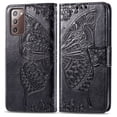thumbnail image 1 of Allytech Galaxy Note 20 Case, Shockproof PU Leather Retro 3D Big Butterfly Embossed Wallet Flip Case Magnetic Stand with Card Slot Folio Cover for Samsung Galaxy Note 20, Black, 1 of 10
