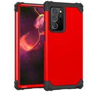 Allytech Galaxy Note 20 Ultra Case, 3 Layer Heavy Duty Shockproof Case Hard PC Cover+Silicone Rubber Hybrid Sturdy Armor Full-Body Protective Case Cover for Galaxy Note 20 Ultra, Red