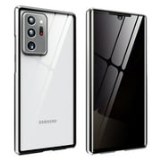 Allytech Galaxy Note 20 Ultra Case Anti-spy, Full Body Privacy Protection Double Tempered Glass Magnetic Adsorption Metal Bumper Shockproof Back Cover Case for Samsung Galaxy Note 20 Ultra,Silver