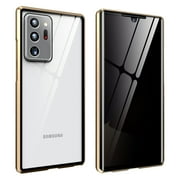 Allytech Galaxy Note 20 Ultra Case Anti-spy, Full Body Privacy Protection Double Tempered Glass Magnetic Adsorption Metal Bumper Shockproof Back Cover Case for Samsung Galaxy Note 20 Ultra,Gold