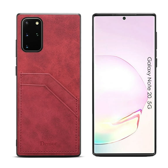 Allytech Galaxy Note 20 Ultra Case with Cards Holders, PU Leather Slim Fit Drop Protection Shockproof Wireless Charing Support Bumper Defender Back Cover Case for Samsung Galaxy Note 20 Ultra,Red