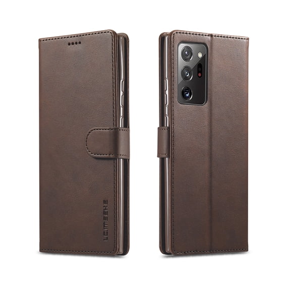 Allytech Galaxy Note 20 Ultra Case, PU Leather Folio Flip Folding Stand Mangetic Closure Shockproof Credit Cards Slots Full Protection Wallet Case Cover for Samsung Galaxy Note 20 Ultra, Brown