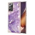 thumbnail image 1 of Allytech Galaxy Note 20 Ultra Case, Pretty Marble Heavy Duty Shockproof Hybrid Hard PC Soft TPU Bumper Three Layer Drop Protection Anti-Fall Cover Case for Samsung Galaxy Note 20 Ultra- Purple, 1 of 5
