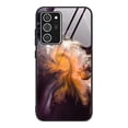 thumbnail image 1 of Allytech Galaxy Note 20 Ultra Cover, Slim Silicone Frame Tempered Glass Back Cover Anti-scratch Shockproof Drop Protection Bumper Defender Case Cover for Samsung Note 20 Ultra, Orange Marble, 1 of 2