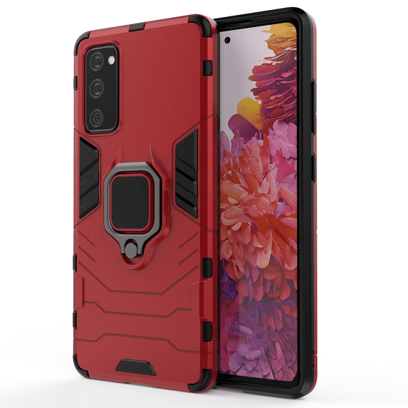 Allytech Galaxy S20 FE 5G Case with Ring Holder Stand, Slim Fit Kickstand Feature Anti-scratch Shockproof Case Cover for Samsung Galaxy S20 FE 5G / Galaxy S20 Fan Edition 5G, Red
