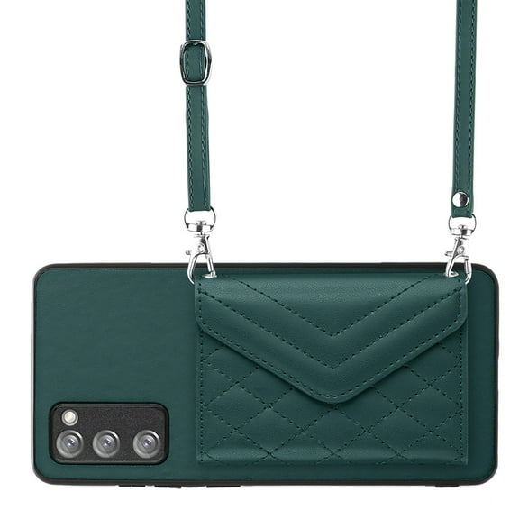 Allytech Galaxy S20 FE 5G/ S20 Lite Wallet Case with Shoulder Strap, RFID Blocking Luxury PU Leather Shockproof Cards Slots Stand Anti-Scratch Magnetic Closure Case for Galaxy S20 FE 5G, Green