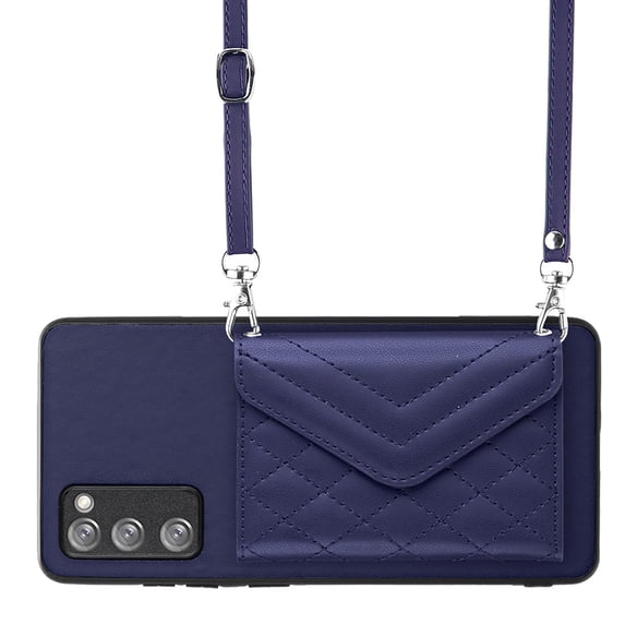 Allytech Galaxy S20 FE 5G/ S20 Lite Wallet Case with Shoulder Strap, RFID Blocking Luxury PU Leather Shockproof Cards Slots Stand Anti-Scratch Magnetic Closure Case for Galaxy S20 FE 5G, Blue