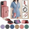 thumbnail image 1 of Allytech Galaxy S20 FE Wallet Case with Crossbody Strap, Vintage PU Leather Large Zipper Pocket Cards Slots Stand Shockproof Wallet Case Cover for Samsung Galaxy S20 FE - Pink, 1 of 9