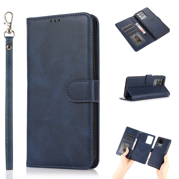 Allytech for Galaxy S20 Plus Wallet Case with Card Slots Holder, PU Leather Shockproof Flip Cover Magnetic Clasp Lanyard 2 in 1 Detachable Purse Case for Samsung Galaxy S20 Plus 6.7 inches, Blue