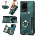 thumbnail image 1 of Allytech Galaxy S20 Ultra 5G Case Wallet, RFID Blocking Multiple Cards Slots Ring Holder Stand Shockproof Protective Hand Wrist Wallet Case Cover for Samsung Galaxy S20 Ultra - Green, 1 of 8