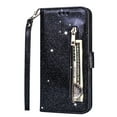 thumbnail image 1 of Allytech Galaxy S20 Ultra 5G Case Wallet, Slim Glitter Bling PU Leather Zipper Pocket Purse Cover with Wrist Strap Magnetic Closure Shockproof Case Cover for Samsung Galaxy S20 Ultra 6.9",Black, 1 of 1