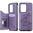 thumbnail image 1 of Allytech Galaxy S20 Ultra Case 6.9", S20 Ultra Wallet Case, Slim Fit Butterfly Embossed PU Leather Shockproof Full Protection Cards Slots Back Cover Shell for Samsung Galaxy S20 Ultra, Purple, 1 of 9