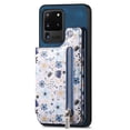 thumbnail image 1 of Allytech Galaxy S20 Ultra Case with Zipper Pocket & Cards Holder, Floral Slim Wallet Case for Girls Women Shockproof Stand Compatible with Car Mount Phone Case for Samsung Galaxy S20 Ultra -Blue, 1 of 9