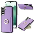 thumbnail image 1 of Allytech Galaxy S21 Case Cover Wallet, PU Leather with Ring Holder Stand Protective Shockproof Slim Fit Shell Phone Case Cover for Samsung Galaxy S21 - Purple, 1 of 8