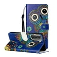 thumbnail image 1 of Allytech Galaxy S21 Case, Embossed Colorful Pattern Folio Flip PU Leather Folding Stand Impact Resistant Drop Protection Shockproof Cards Slots Wallet Case Cover for Samsung Galaxy S21, Owl, 1 of 7