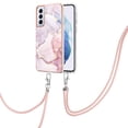 thumbnail image 1 of Allytech Galaxy S21 Case, Flexible TPU Marble Pattern Slim Fit Anti-scratch Shock-absorbing Full Protection Back Cover with Hand Strap Lanyard Case for Samsung Galaxy S21, Pink, 1 of 4