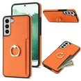 thumbnail image 1 of Allytech Galaxy S21 FE 5G Case Cover Wallet, PU Leather with Ring Holder Stand Protective Shockproof Slim Fit Shell Phone Case Cover for Samsung Galaxy S21 FE 5G - Orange, 1 of 8