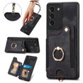 thumbnail image 1 of Allytech Galaxy S21 FE 5G Case Wallet, RFID Blocking Multiple Cards Slots Ring Holder Stand Shockproof Protective Hand Wrist Wallet Case Cover for Samsung Galaxy S21 FE 6.4" - Black, 1 of 13