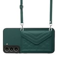 thumbnail image 1 of Allytech Galaxy S21 FE Wallet Case with Shoulder Strap, RFID Blocking Luxury PU Leather Shockproof Cards Slots Stand Anti-Scratch Magnetic Closure Phone Case for Samsung Galaxy S21 FE, Green, 1 of 9