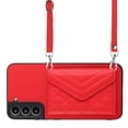 thumbnail image 1 of Allytech Galaxy S21 FE Wallet Case with Shoulder Strap, RFID Blocking Luxury PU Leather Shockproof Cards Slots Stand Anti-Scratch Magnetic Closure Phone Case for Samsung Galaxy S21 FE, Red, 1 of 9