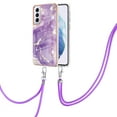 thumbnail image 1 of Allytech Galaxy S21 Plus Case,S21+ Case, TPU Marble Pattern Slim Fit Anti-scratch Shock-absorbing Full Protection Back Cover with Hand Strap Lanyard Case for Samsung Galaxy S21 Plus, Purple, 1 of 4