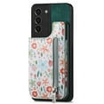thumbnail image 1 of Allytech Galaxy S21 Plus Case with Zipper Pocket & Cards Holder, Floral Slim Wallet Case for Girls Women Shockproof Stand Compatible with Car Mount Phone Case for Samsung Galaxy S21 Plus -Green, 1 of 9