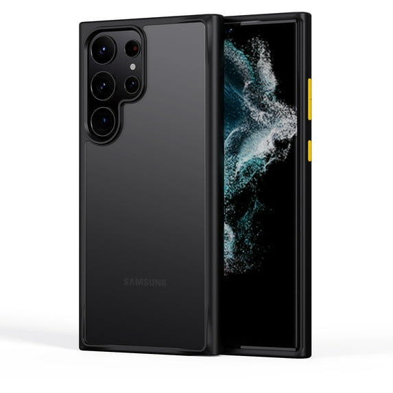 Allytech Galaxy S21 Ultra Case, Matte Clear Back Cover Anti-yellow Military Grade Protective Anti-scratch Shockproof PC Case Shell Cover for Samsung Galaxy S21 Ultra 6.8"- Black