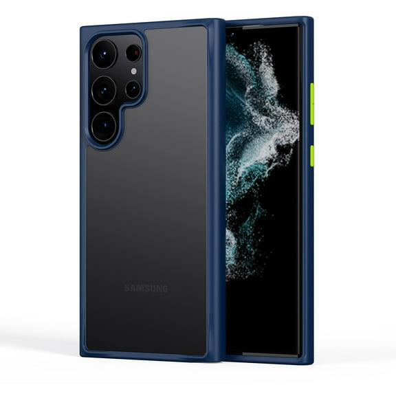 Allytech Galaxy S21 Ultra Case, Matte Clear Back Cover Anti-yellow Military Grade Protective Anti-scratch Shockproof PC Case Shell Cover for Samsung Galaxy S21 Ultra 6.8"- Blue