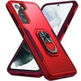 thumbnail image 1 of Allytech Galaxy S21FE 2021 Case with Ring Holder Grip, TPU + Hard PC Anti-Scratch Shockproof [Work with Magnetic Car Mount] Portable Kickstand Case for Samsung Galaxy S21 FE 6.4" 2021, Red + Rose, 1 of 7