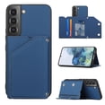 thumbnail image 1 of Allytech Galaxy S22 Case with Wallet, PU Lether Magnetic Clasp Cards Slots Kickstand Shockproof Protective Back Flip Case Wallet Cover for Samsung Galaxy S22 6.1" 5G - Blue, 1 of 8