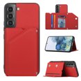thumbnail image 1 of Allytech Galaxy S22 Case with Wallet, PU Lether Magnetic Clasp Cards Slots Kickstand Shockproof Protective Back Flip Case Wallet Cover for Samsung Galaxy S22 6.1" 5G - Red, 1 of 8