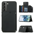 thumbnail image 1 of Allytech Galaxy S22 Case with Wallet, PU Lether Magnetic Clasp Cards Slots Kickstand Shockproof Protective Back Flip Case Wallet Cover for Samsung Galaxy S22 6.1" 5G - Black, 1 of 8