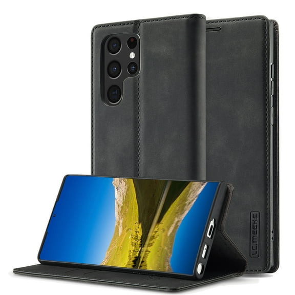 Allytech Galaxy S22 Case, Galaxy S22 Wallet Case, Premium PU Leather Folio Flip Cover TPU Inner Shockproof Kickstand Scratch Resistant Cards Holder Wallet Case Cover for Samsung Galaxy S22, Black