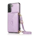 thumbnail image 1 of Allytech Galaxy S22 Case, With Crossbody Shoulder Strap Adjustable Protection Kickstand Shockproof Cards Holder Wallet Case Cover for Samsung Galaxy S22 5G,Purple, 1 of 9