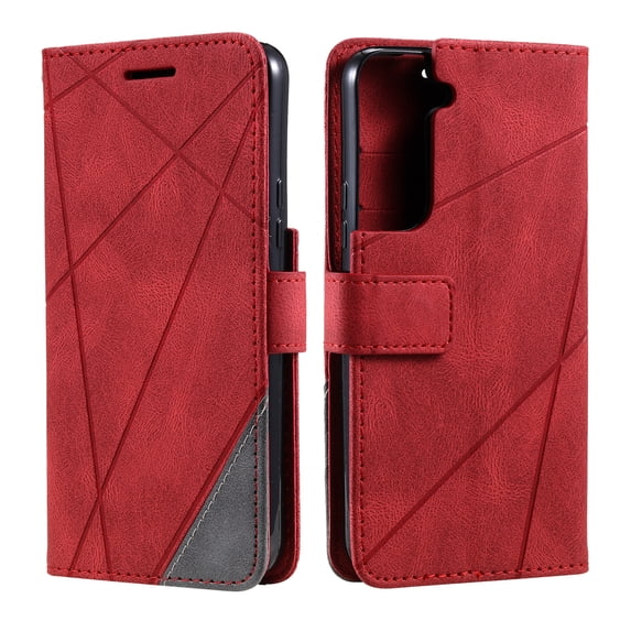 Allytech Galaxy S22 Plus Case, Galaxy S22 Plus Wallet Case, PU Leather Slim Fit Credit Cards Holder Folding Stand Shockproof Protective Wallet Case TPU Cover for Samsung Galaxy S22 Plus, Red