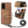 thumbnail image 1 of Allytech Galaxy S22 Plus Wallet Case with Crossbody Strap, Vintage PU Leather Large Zipper Pocket Cards Slots Stand Shockproof Wallet Case Cover for Samsung Galaxy S22 Plus - Brown, 1 of 9