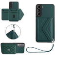 thumbnail image 1 of Allytech Galaxy S22 Plus Wallet Case with Hand Wrist, Back Cover with Cards Slots Holder Luxury PU Leather Shockproof Anti-Scratch Bumper Phone Case for Samsung Galaxy S22 Plus, Green, 1 of 8