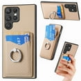 thumbnail image 1 of Allytech for Galaxy S22 Ultra Case with Cards Holder, Rotating Ring Stand Slim Fit Wallet Back Cover Bumper Shockproof Phone Case for Samsung Galaxy S22 Ultra - Khaki, 1 of 13