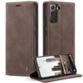 thumbnail image 1 of Allytech Galaxy S22 Ultra Case Cover, S22 Ultra 6.8" Case Wallet, Premium PU Leather Folio Business Book Style Kickstand Cards Slots TPU Back Cover for Samsung Galaxy S22 Ultra 5G 6.8", Coffee, 1 of 5