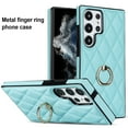 thumbnail image 1 of Allytech Galaxy S22 Ultra Case with Finger Ring, 360° Rotatable Ring Holder Kickstand Luxury PU Leather Non-Slip Shockproof Business Women Men Phone Covers for Samsung Galaxy S22 Ultra 5G 6.8", Mint, 1 of 8