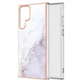 thumbnail image 1 of Allytech Galaxy S22 Ultra Case, Pretty Marble Design Heavy Duty Shockproof Hybrid Hard PC Soft TPU Bumper Three Layer Drop Protection Anti-Fall Cover Case for Samsung Galaxy S22 Ultra - White, 1 of 5
