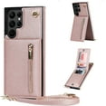 thumbnail image 1 of Allytech for Galaxy S22 Ultra Case with Removable Crossbody Shoulder Lanyard Strap, PU Leather Shockproof Magnetic Snap Zipper Pocket Card Slots Case for Samsung Galaxy S22 Ultra 5G 6.8" 2022, Rosegld, 1 of 13