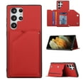 thumbnail image 1 of Allytech Galaxy S22 Ultra Case with Wallet, PU Lether Magnetic Clasp Cards Slots Kickstand Shockproof Protective Back Flip Case Wallet Cover for Samsung Galaxy S22 Ultra 5G - Red, 1 of 8