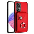 thumbnail image 1 of Allytech Galaxy S22 Ultra Wallet Case with Ring Holder Stand, Retro PU Leather Cards Slots Shockproof Kickstand Anti-Scratch Protective Phone Case for Samsung Galaxy S22 Ultra - Red, 1 of 6