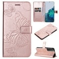 thumbnail image 1 of Allytech Galaxy S22 Wallet Case,Galaxy S22 6.1" 5G Case, Big Butterfly Embossed Kickstand Flip Cover Shockproof Drop Protection Wrist Strap Cards Holder Wallet Case for Samsung Galaxy S22 - Rosegold, 1 of 6