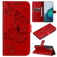 thumbnail image 1 of Allytech Galaxy S22+ Wallet Case,Galaxy S22 Plus 5G Case, Big Butterfly Embossed Kickstand Flip Cover Shockproof Drop Protection Wrist Strap Cards Holder Wallet Case for Samsung Galaxy S22+ - Red, 1 of 6