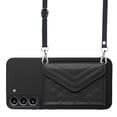 thumbnail image 1 of Allytech Galaxy S22 Wallet Case with Shoulder Strap, RFID Blocking Luxury PU Leather Shockproof Cards Slots Stand Anti-Scratch Magnetic Closure Phone Case for Samsung Galaxy S22, Black, 1 of 9