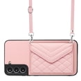 thumbnail image 1 of Allytech Galaxy S22 Wallet Case with Shoulder Strap, RFID Blocking Luxury PU Leather Shockproof Cards Slots Stand Anti-Scratch Magnetic Closure Phone Case for Samsung Galaxy S22, Pink, 1 of 9