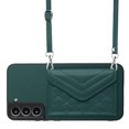 thumbnail image 1 of Allytech Galaxy S22 Wallet Case with Shoulder Strap, RFID Blocking Luxury PU Leather Shockproof Cards Slots Stand Anti-Scratch Magnetic Closure Phone Case for Samsung Galaxy S22, Green, 1 of 8